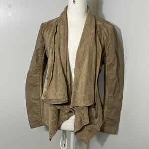 Blank NYC Vegan Suede Jacket Women’s S Waterfall Drape Boho Witchy Romantic